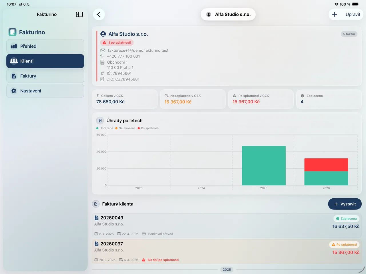 Fakturino iPad – klient
